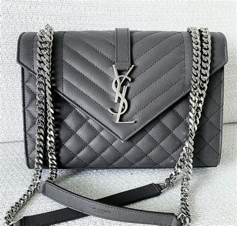 ysl gray purse